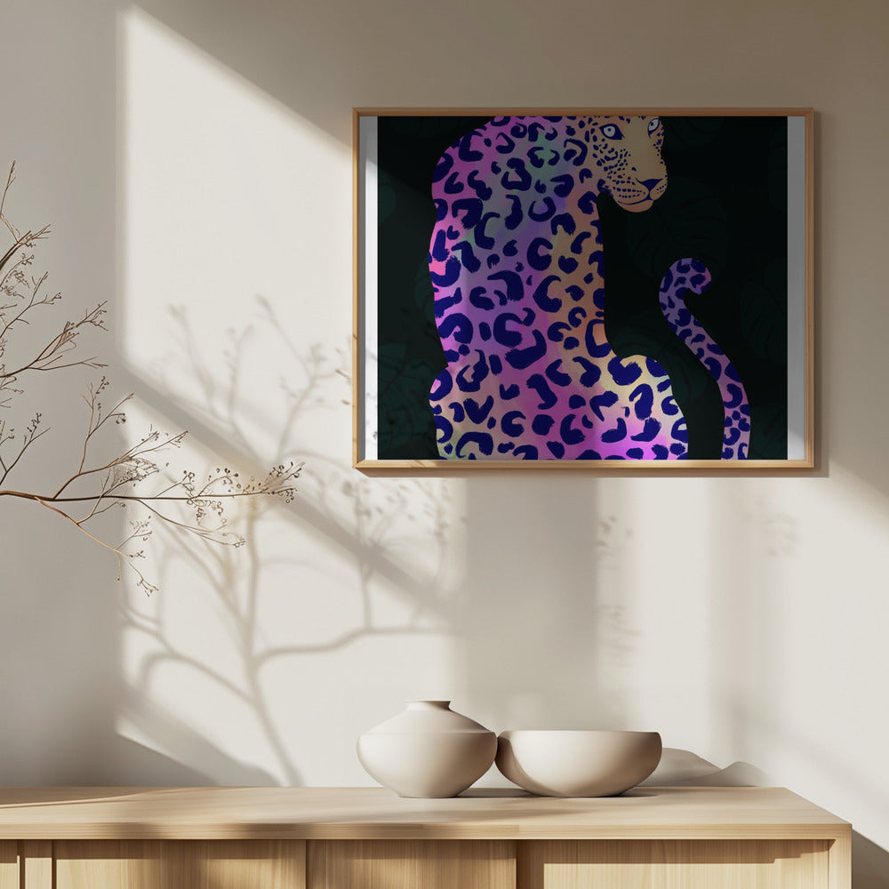 Iridescent Leopard Poster och Canvastavla