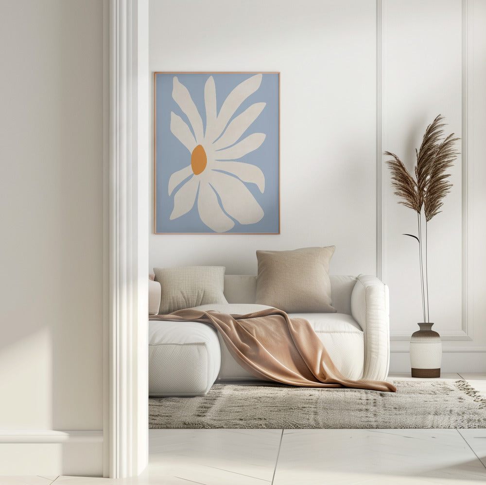 White Gerbera Flower Poster och Canvastavla