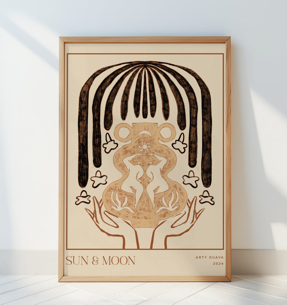 Vessel Collection : Sun & Moon (LineArt) Poster och Canvastavla
