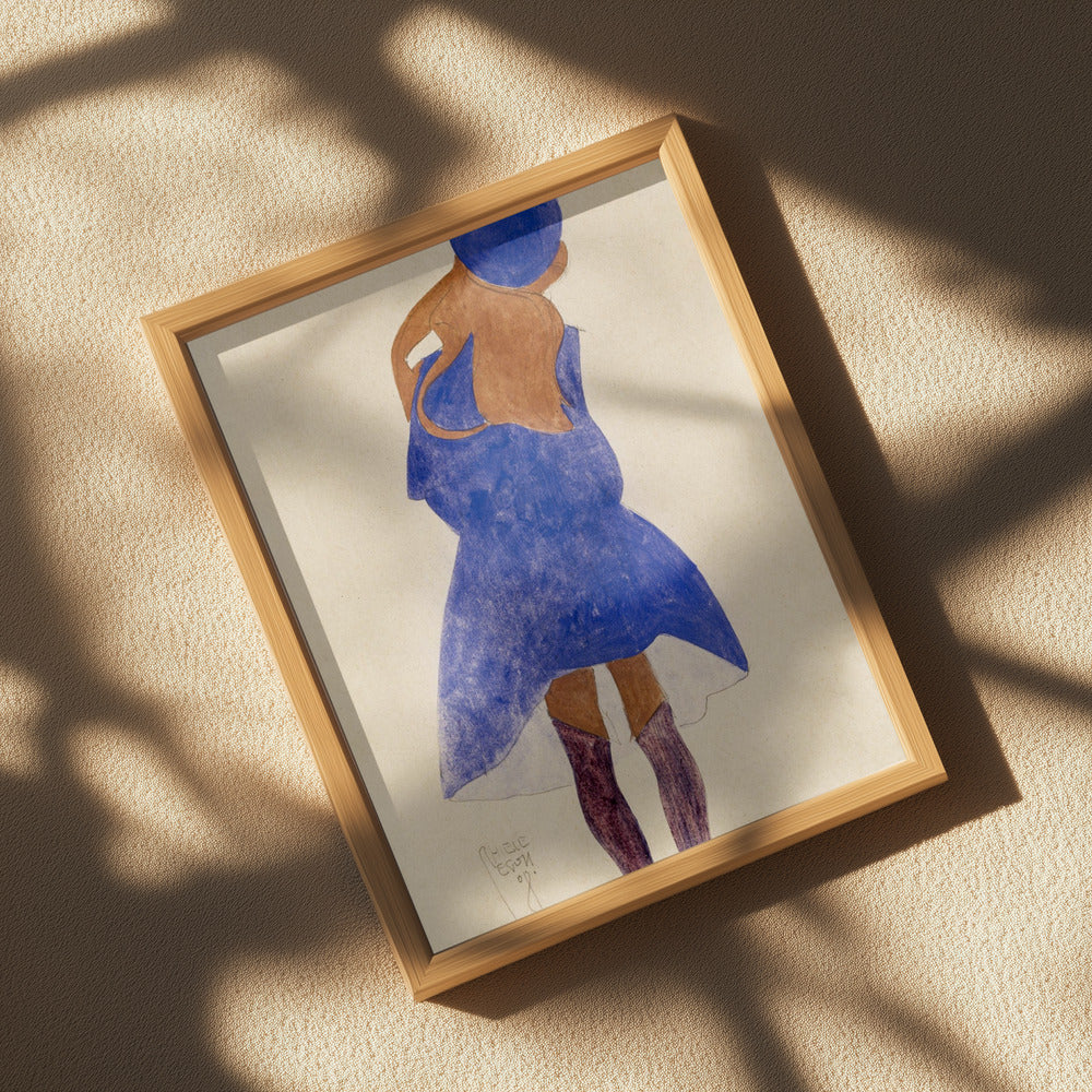 Standing Girl, Back View 1908 Poster och Canvastavla