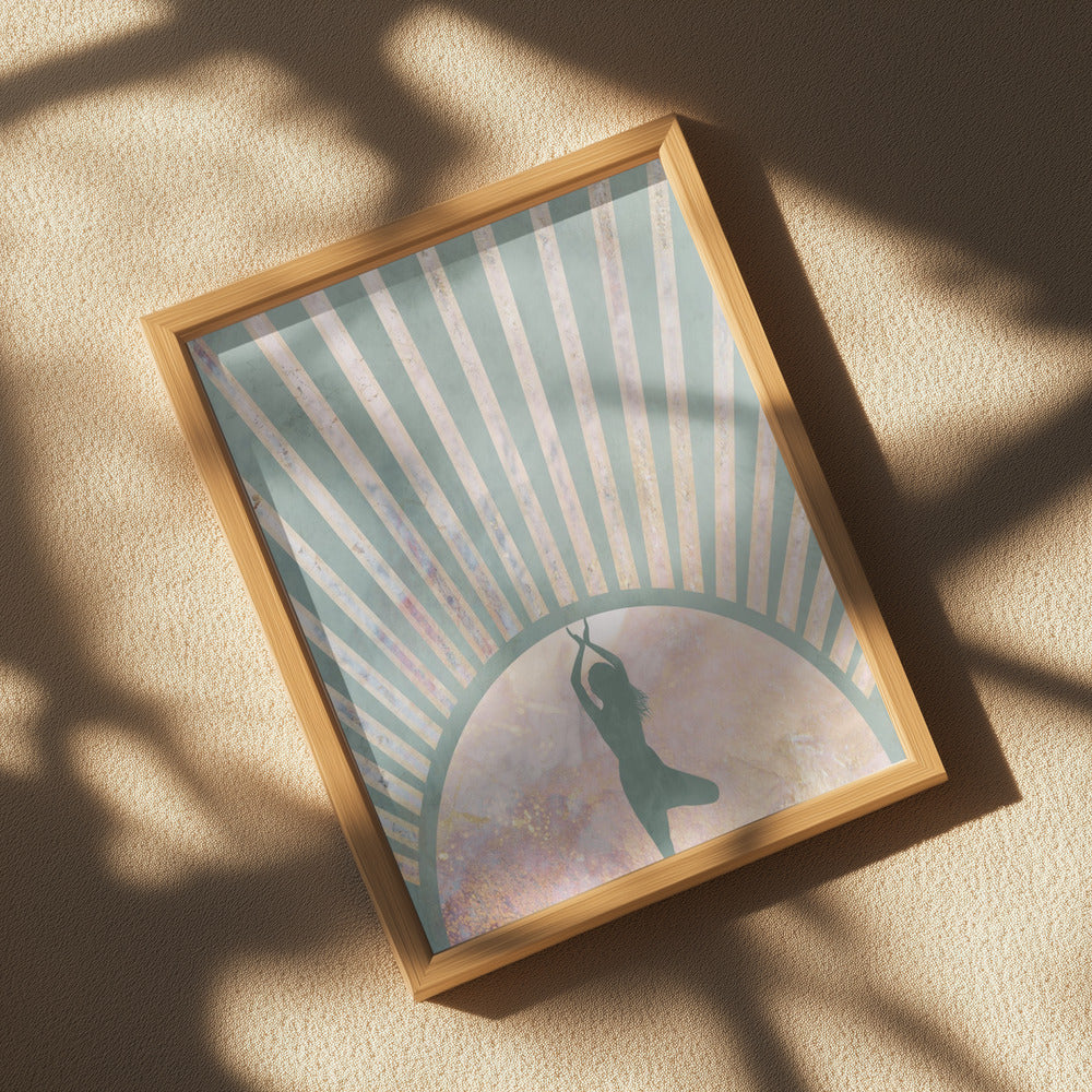 Yoga Boho Sun Rise Green 1 Poster och Canvastavla