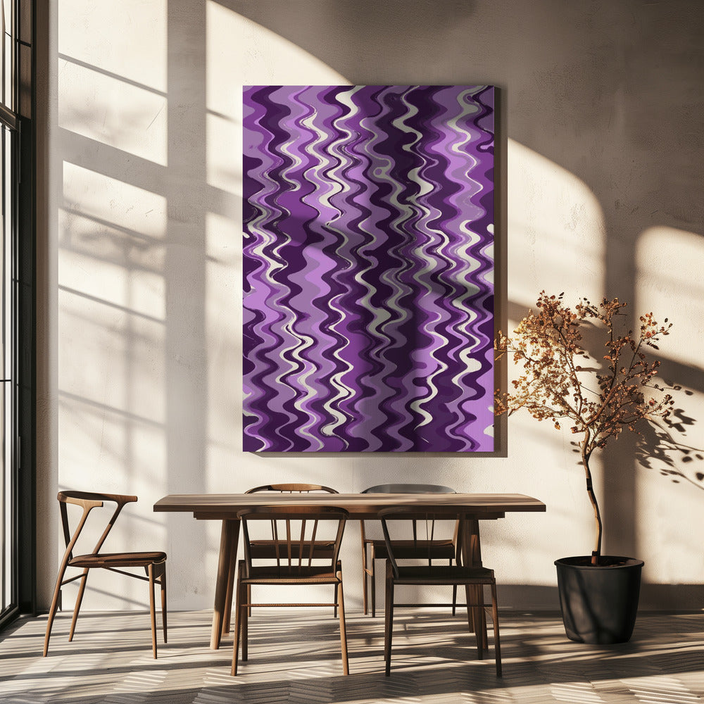 Purple Wavey Pattern Poster och Canvastavla