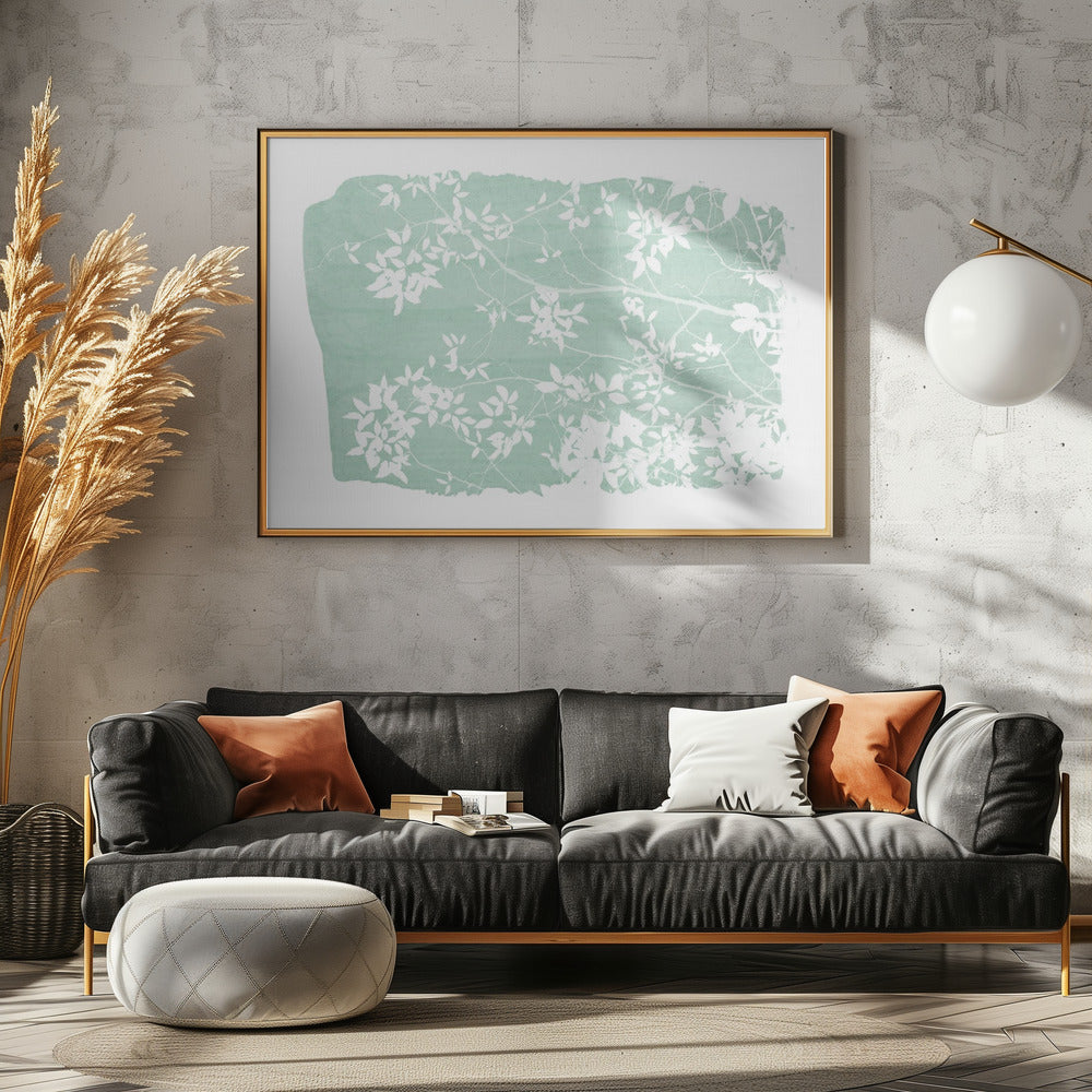 Mint Tree Foliage Silhouette Poster och Canvastavla
