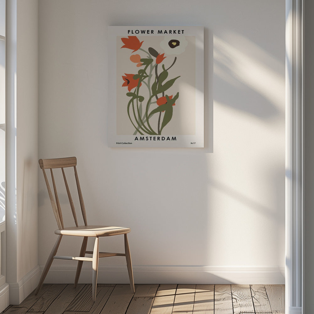 Flower Market Amsterdam Poster och Canvastavla
