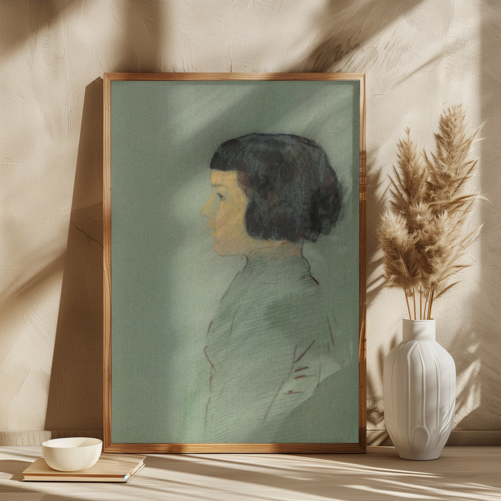 Young Woman In Profile Poster och Canvastavla