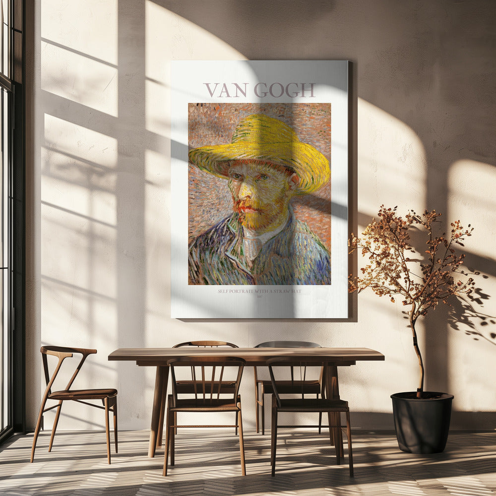 Self Portrait With Straw Hat Poster och Canvastavla