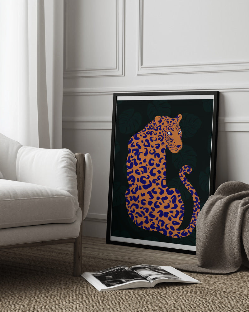 Orange Leopard Poster och Canvastavla