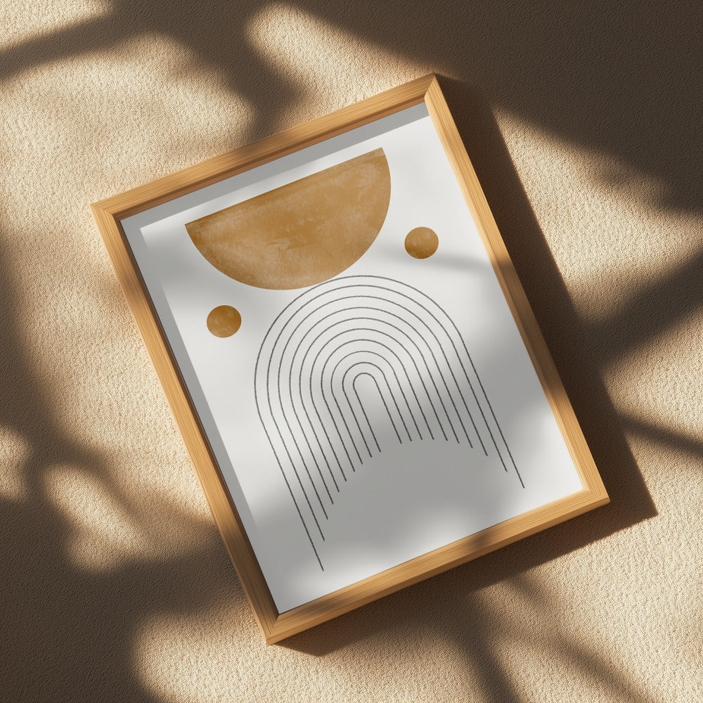 Mid Century Modern / Soft Brown Watercolor Balance Poster och Canvastavla