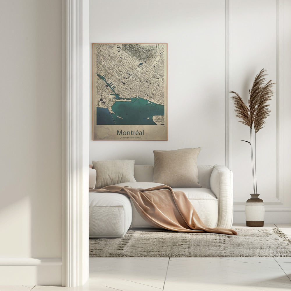 Montreal map Poster och Canvastavla