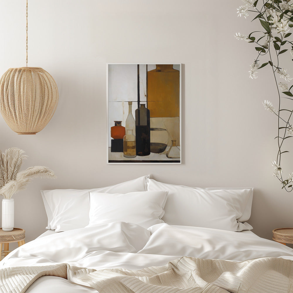 Brown Bottles Poster och Canvastavla