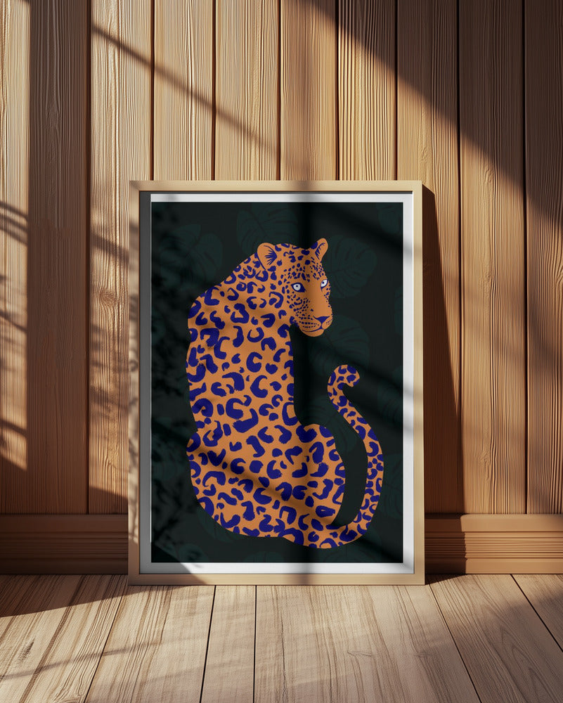 Orange Leopard Poster och Canvastavla