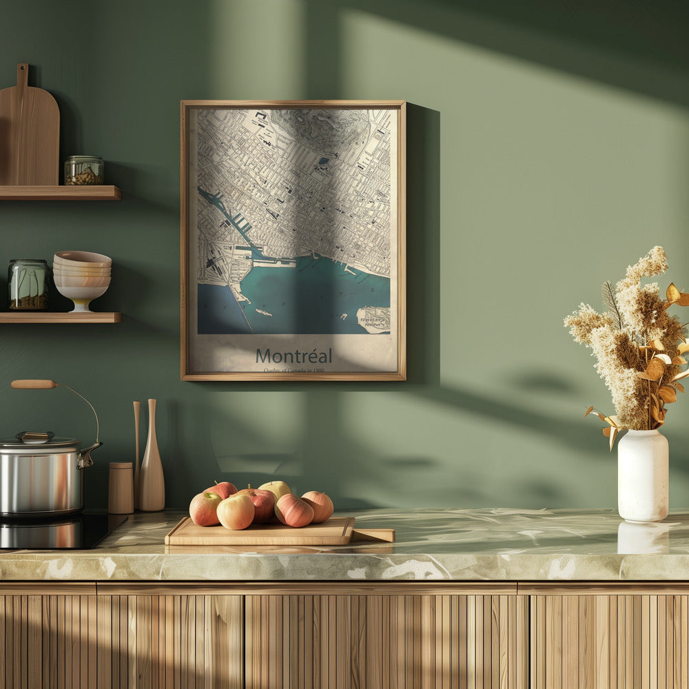 Montreal map Poster och Canvastavla