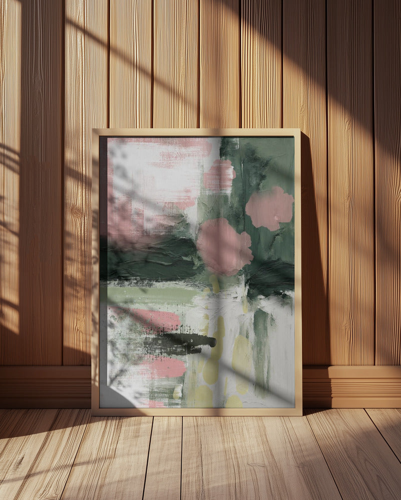 Pink On Green 3 Poster och Canvastavla