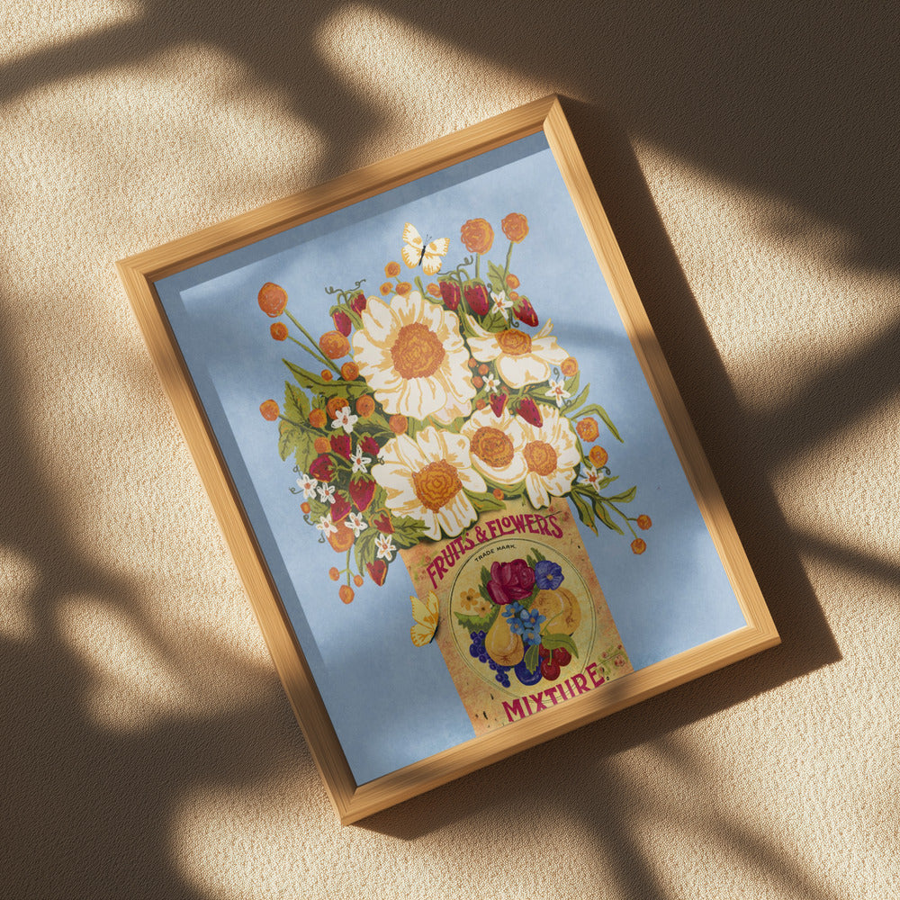 Flowers In a Vinatge Tea Can Poster och Canvastavla