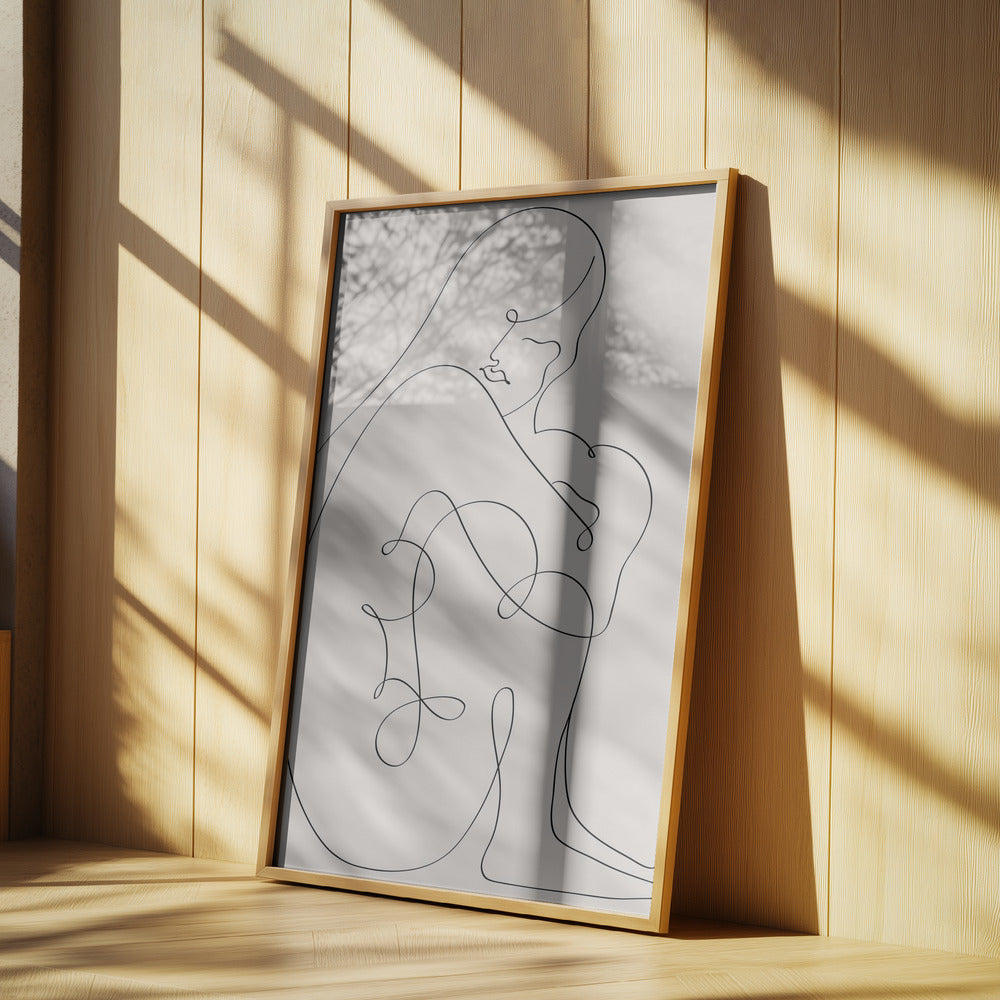 Woman Lines Black Poster och Canvastavla