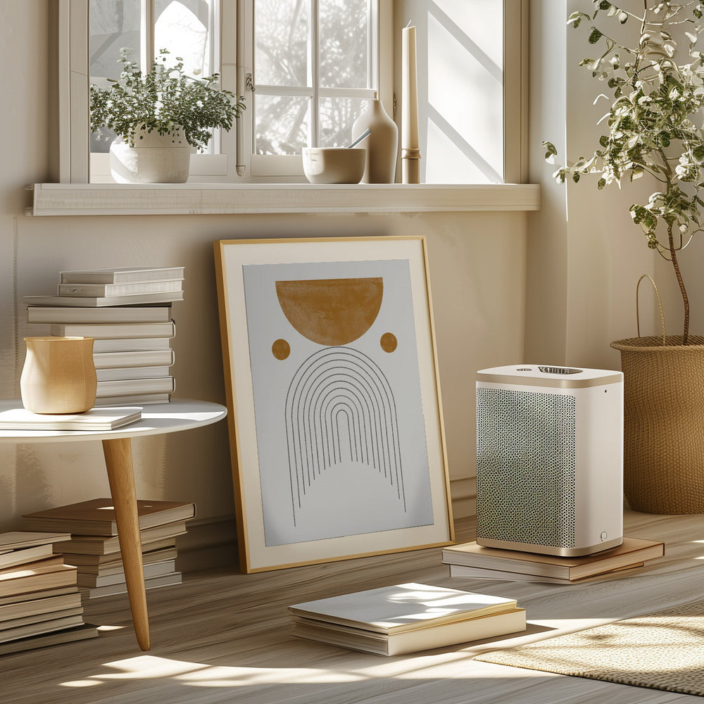 Mid Century Modern / Soft Brown Watercolor Balance Poster och Canvastavla