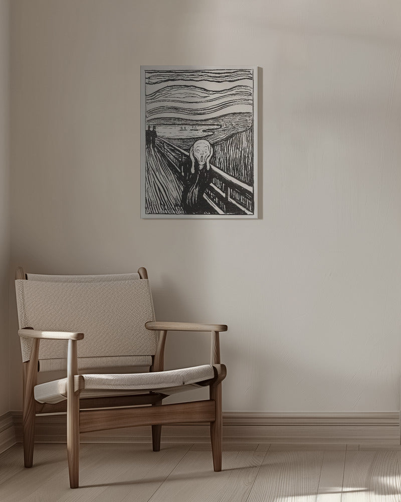 Skriet - The Scream - Mono Poster och Canvastavla