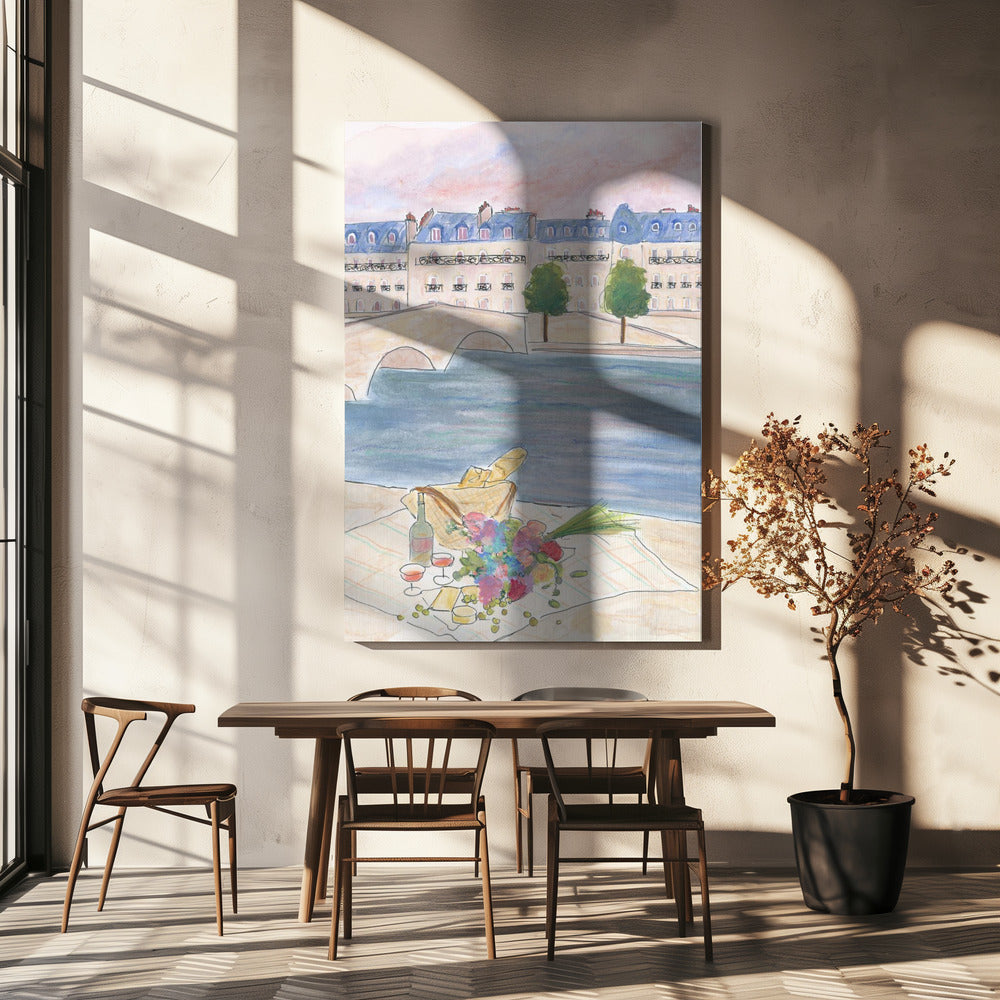 Picnic At the Seine 70x100 Poster och Canvastavla