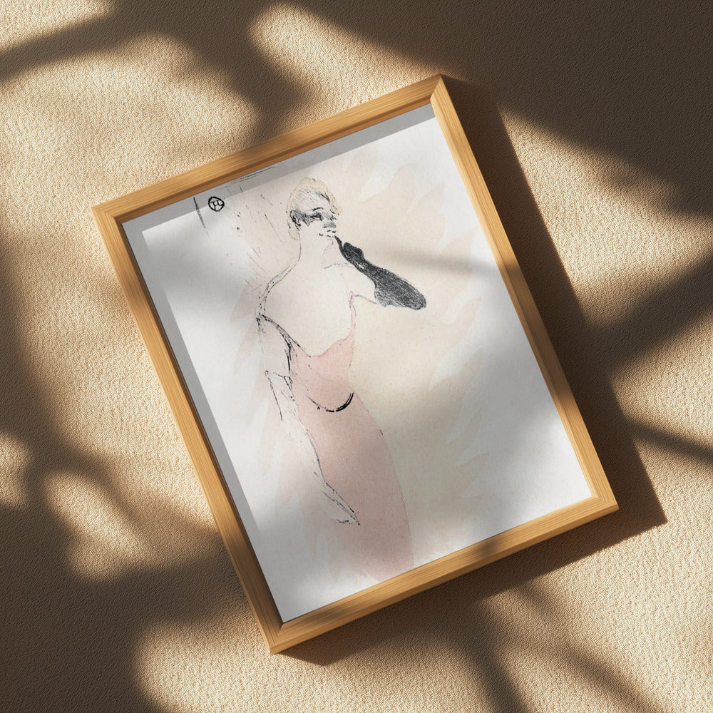 Yvette Guilbert In columbine a Pierrot (1894) Poster och Canvastavla