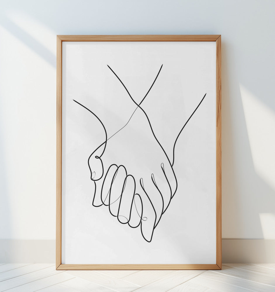 Holding Hands Lines Poster och Canvastavla
