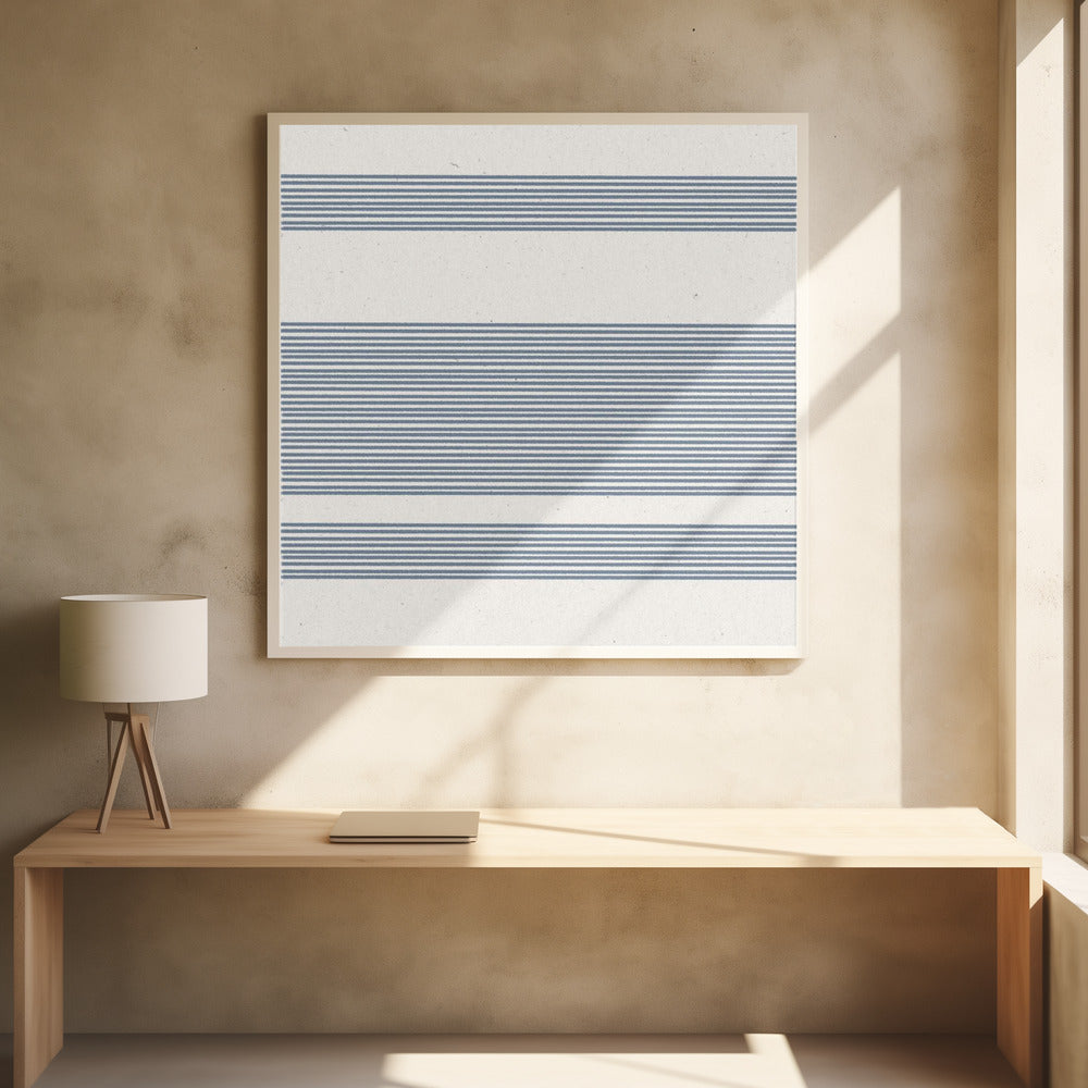 Simple Blue Lines Pattern Poster och Canvastavla