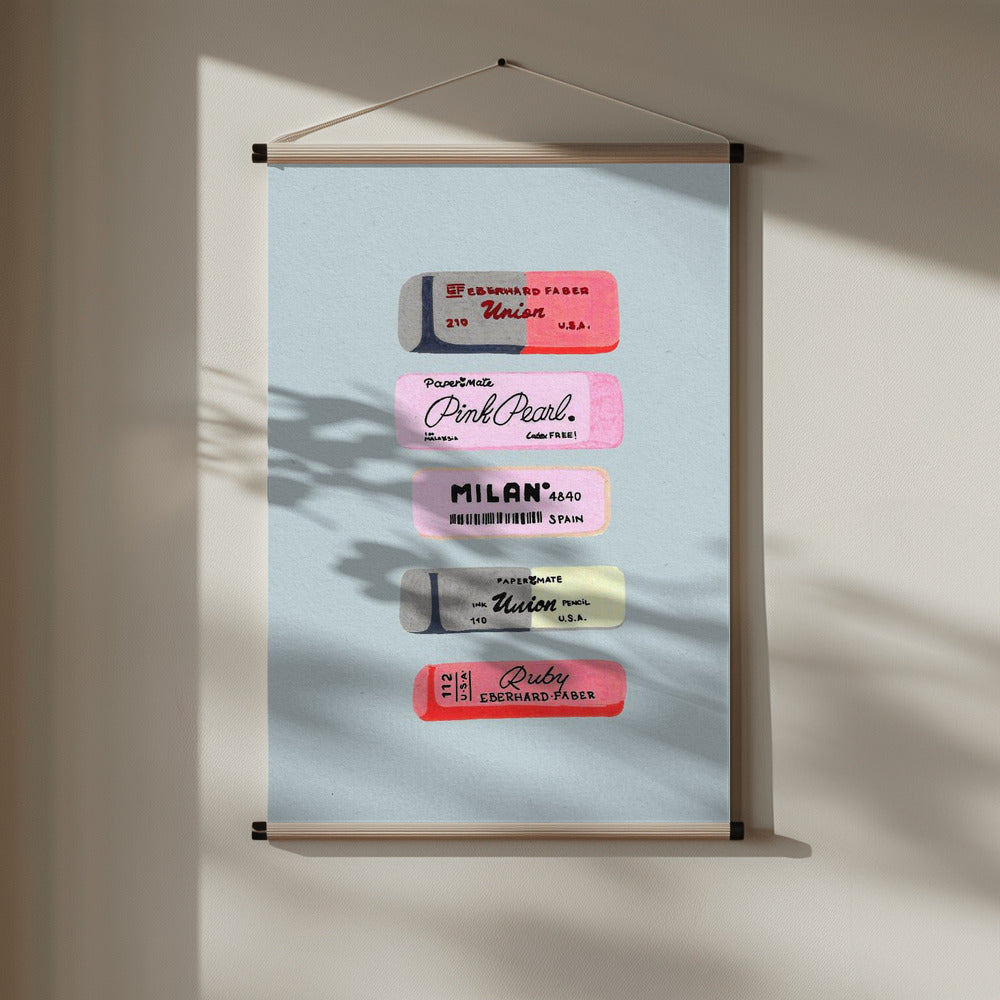 Erasers Art Print Poster och Canvastavla