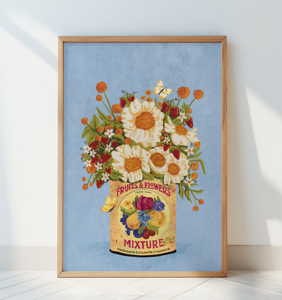 Flowers In a Vinatge Tea Can Poster och Canvastavla