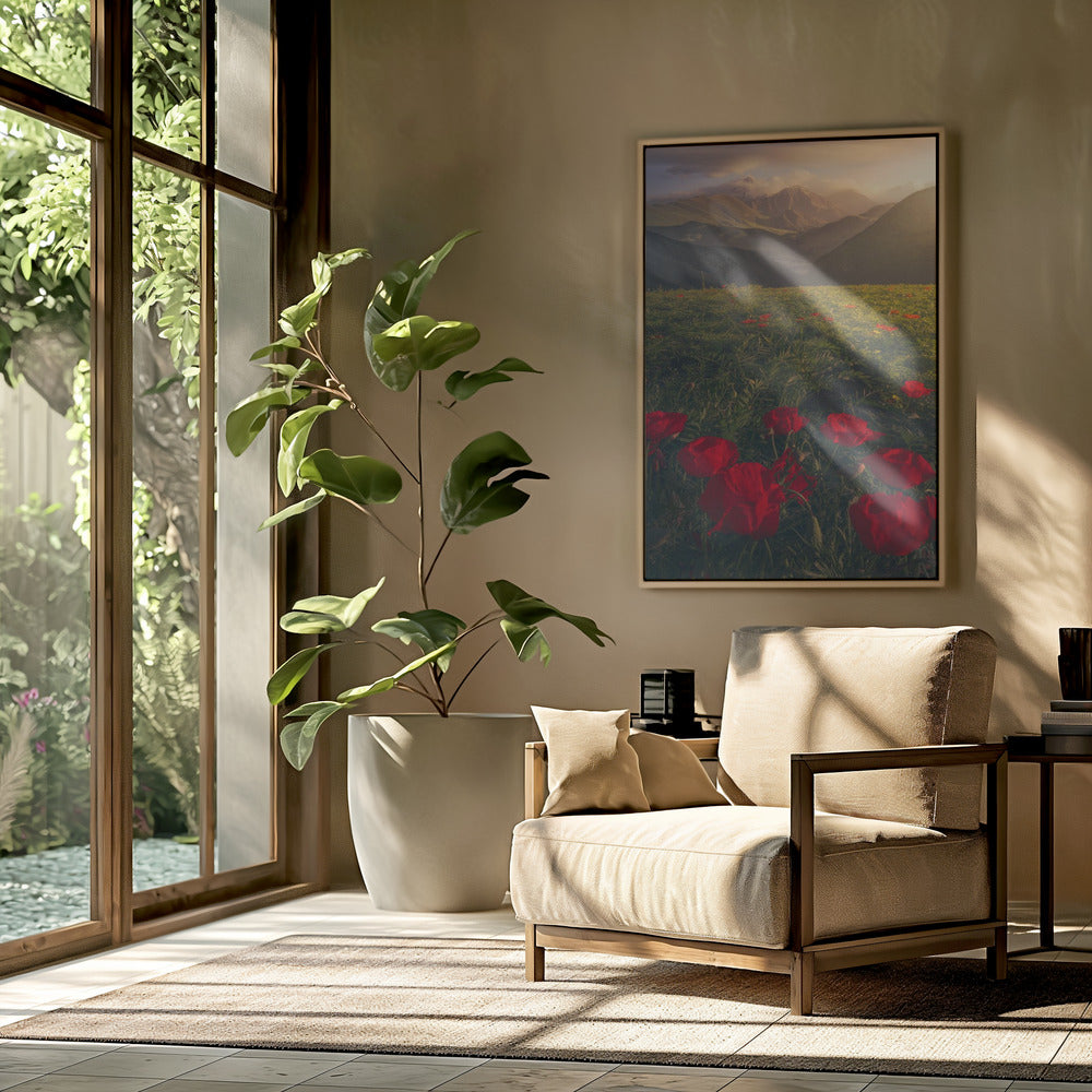 Flowers on Fire Poster och Canvastavla