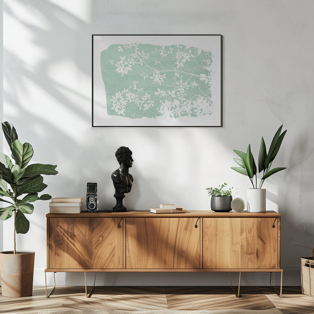 Mint Tree Foliage Silhouette Poster och Canvastavla