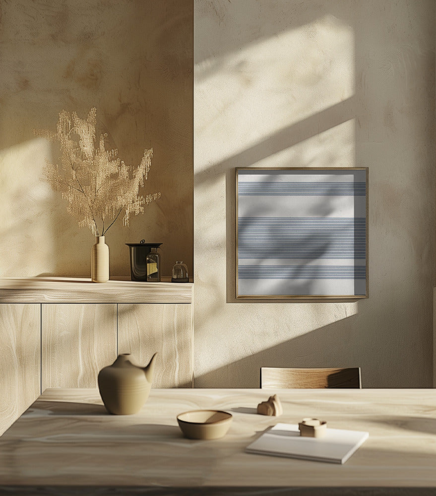 Simple Blue Lines Pattern Poster och Canvastavla