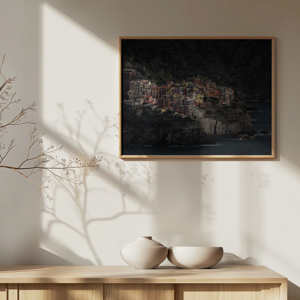 Spotlighted Manarola Poster och Canvastavla