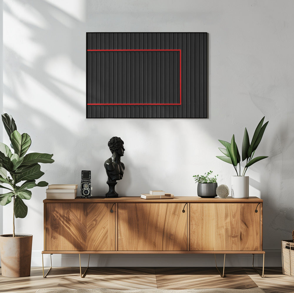 Red over Black Poster och Canvastavla