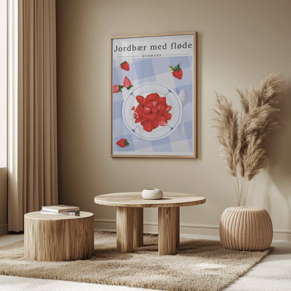 Strawberry with cream - Denmark Poster och Canvastavla