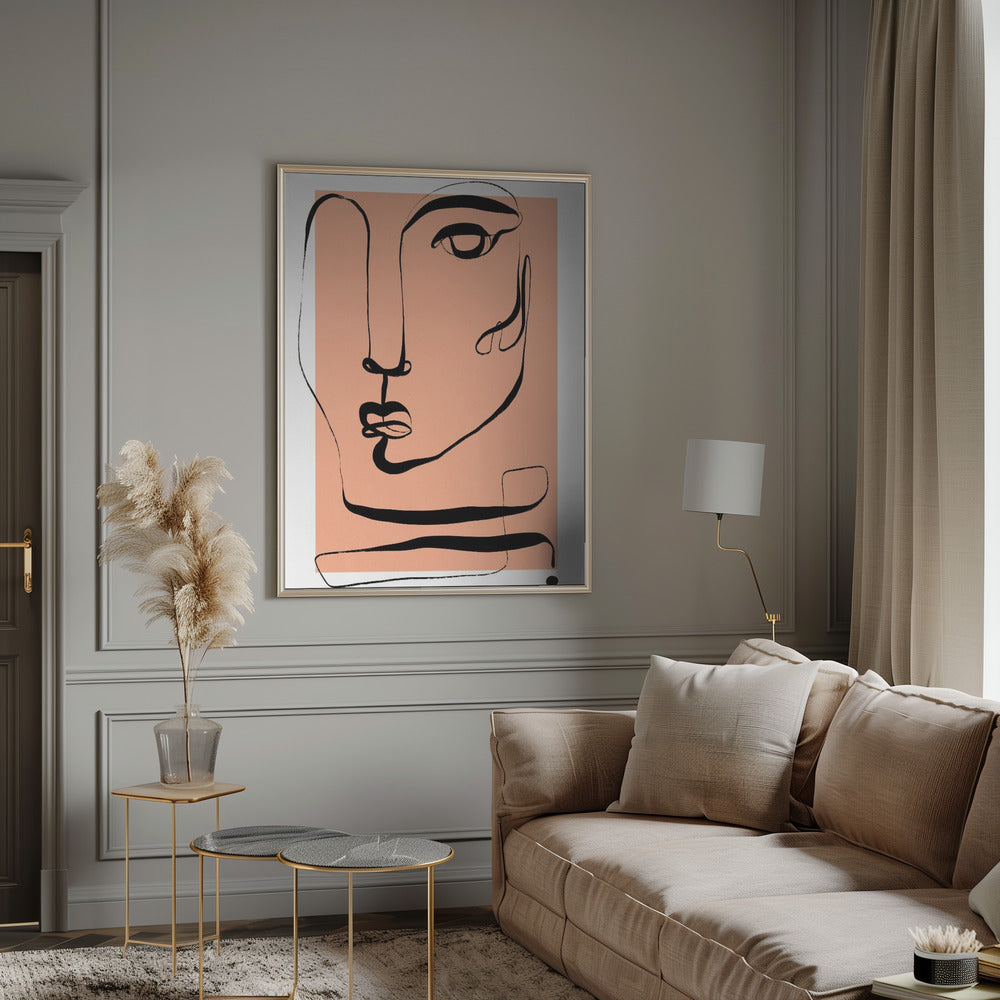 Le Visage (Peach) Poster och Canvastavla
