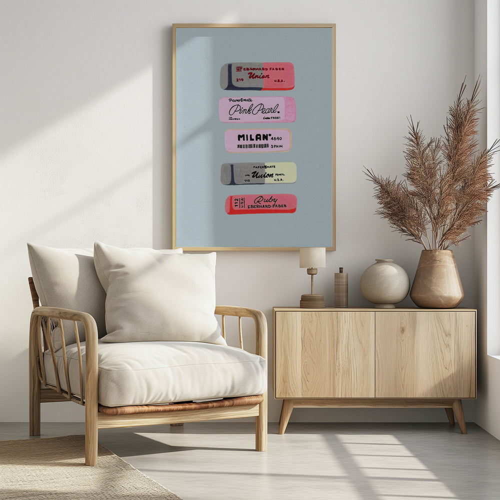 Erasers Art Print Poster och Canvastavla