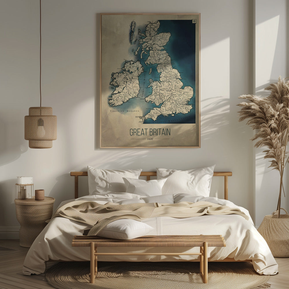 Great Britain map Poster och Canvastavla