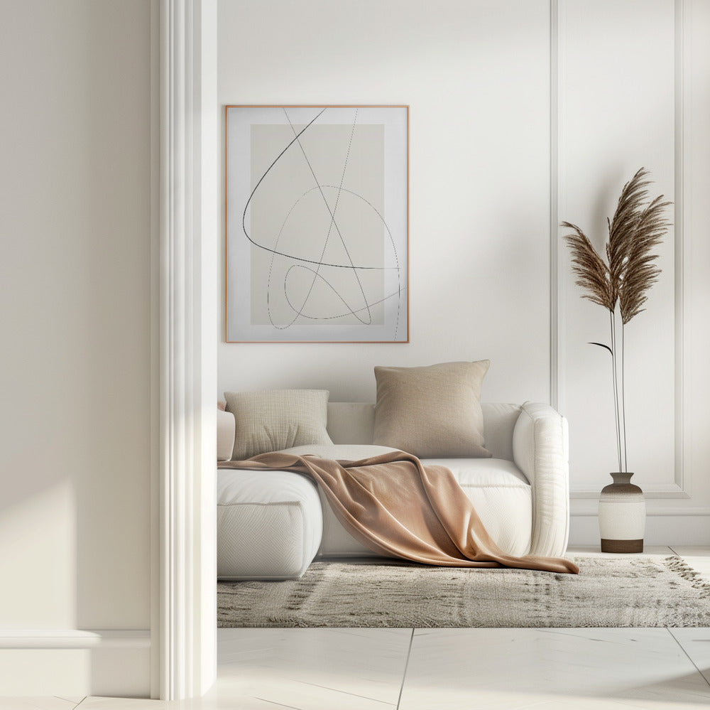 Beige Abstract Poster och Canvastavla