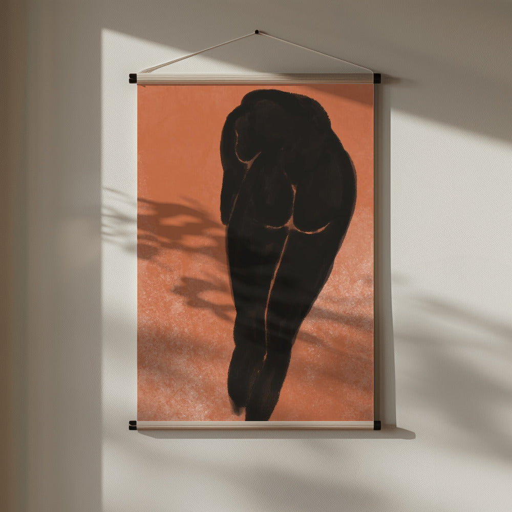 Bathing nude in black Poster och Canvastavla