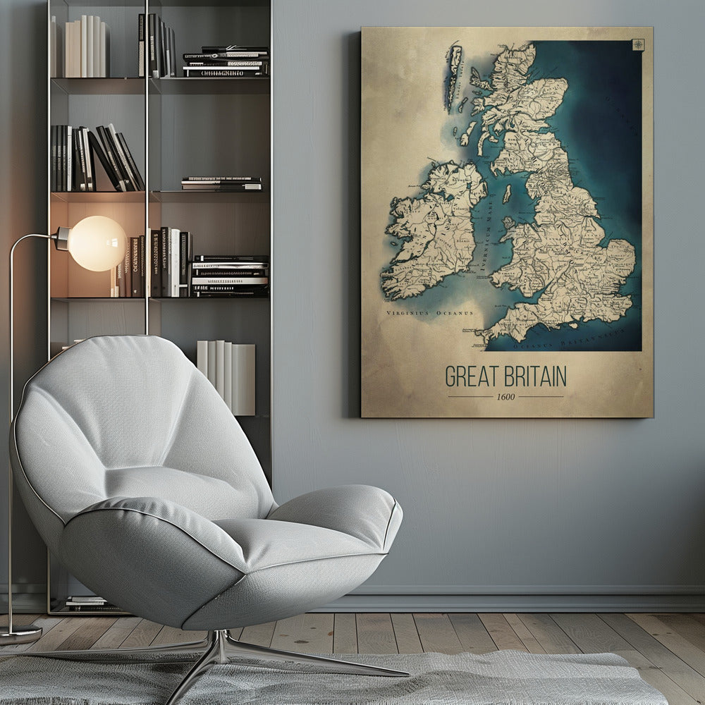Great Britain map Poster och Canvastavla