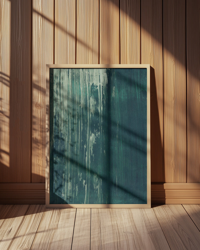 Dark teal scratched texture Transformative Teal Poster och Canvastavla