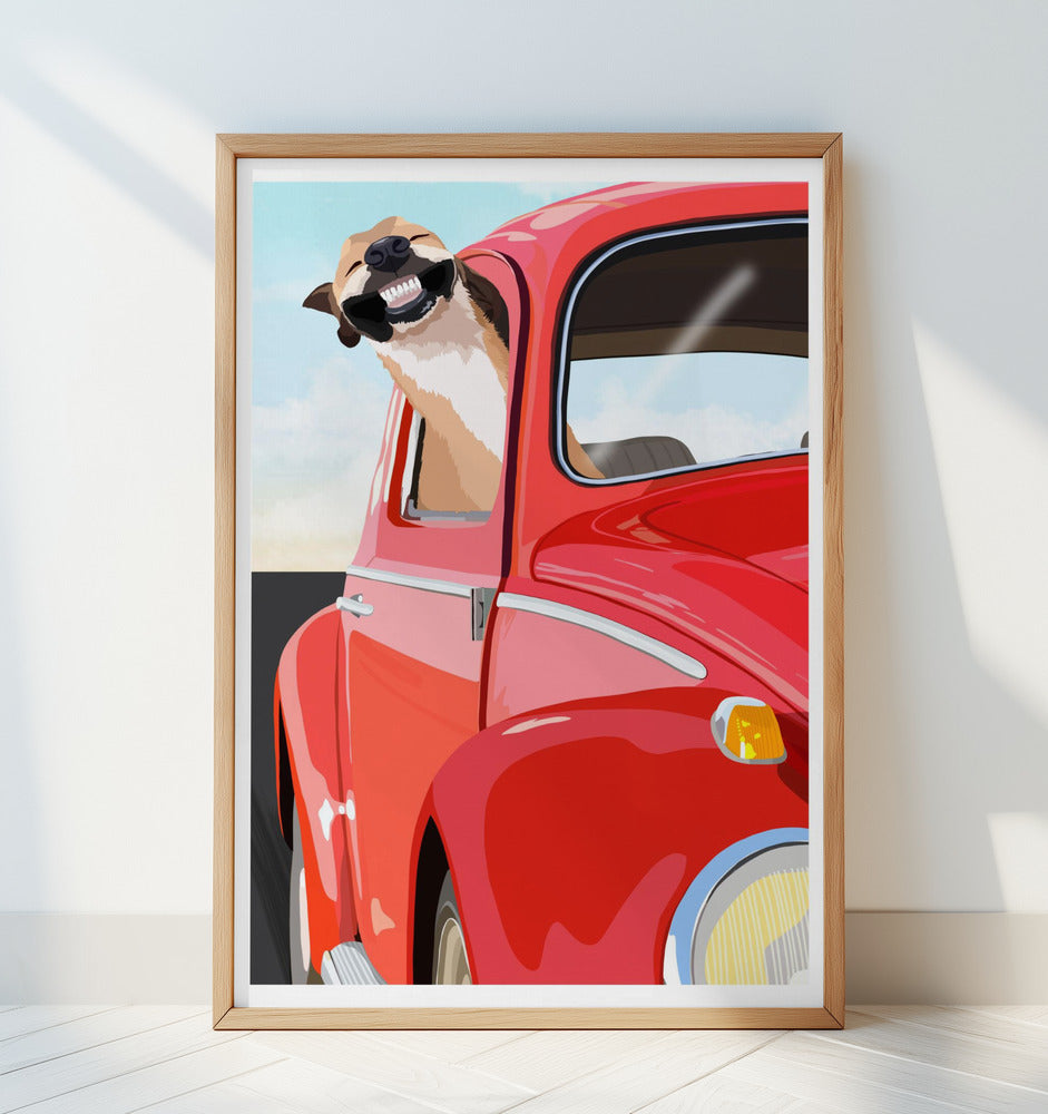 Zoom Dog Poster och Canvastavla