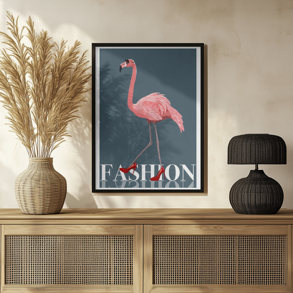 Fashion Flamingo Poster och Canvastavla