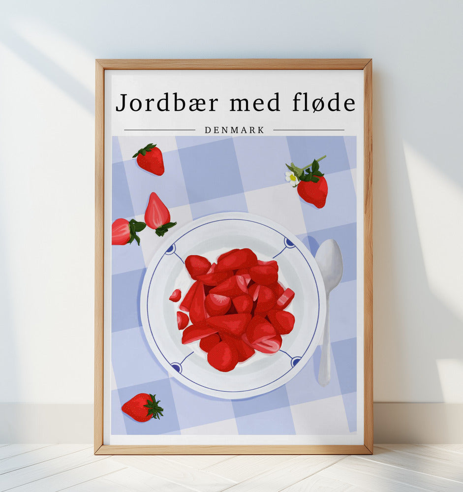 Strawberry with cream - Denmark Poster och Canvastavla