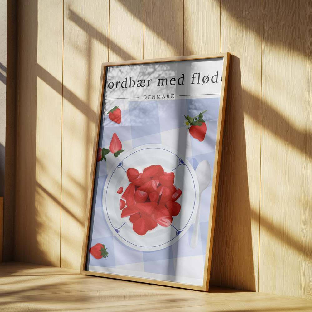 Strawberry with cream - Denmark Poster och Canvastavla