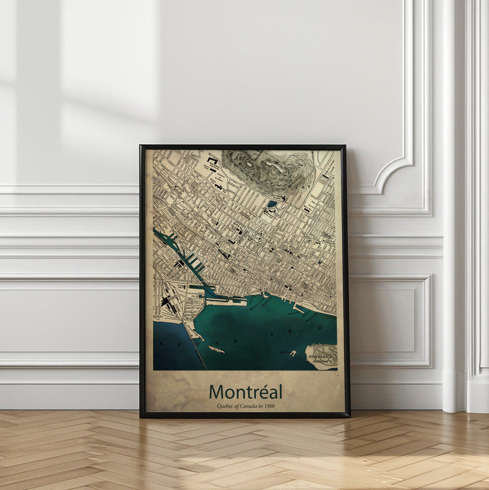 Montreal map Poster och Canvastavla