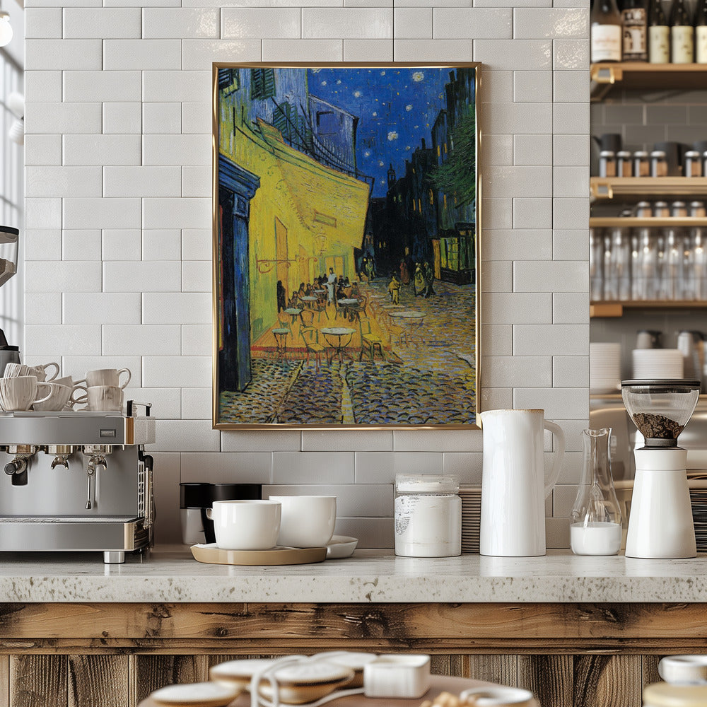 Café Terrace At Night Poster och Canvastavla