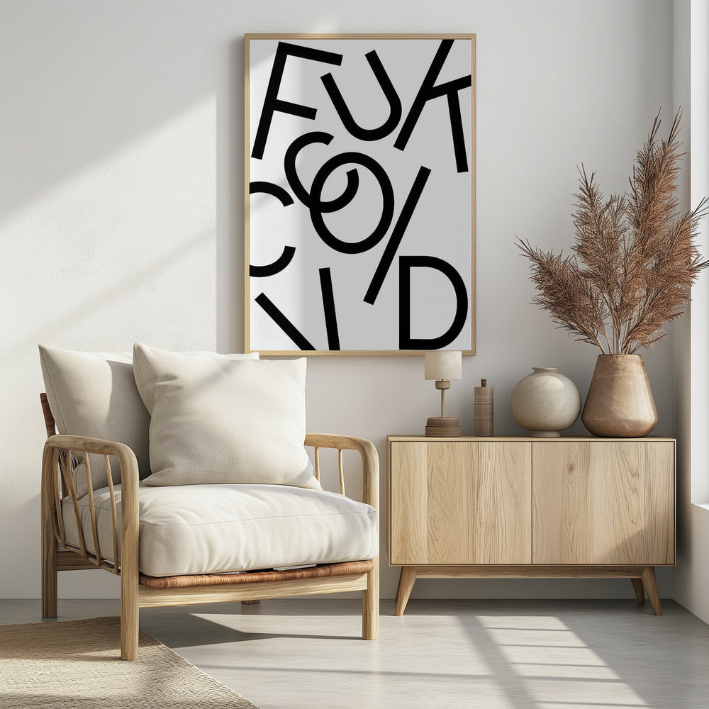 Fuck Covid - White Poster och Canvastavla