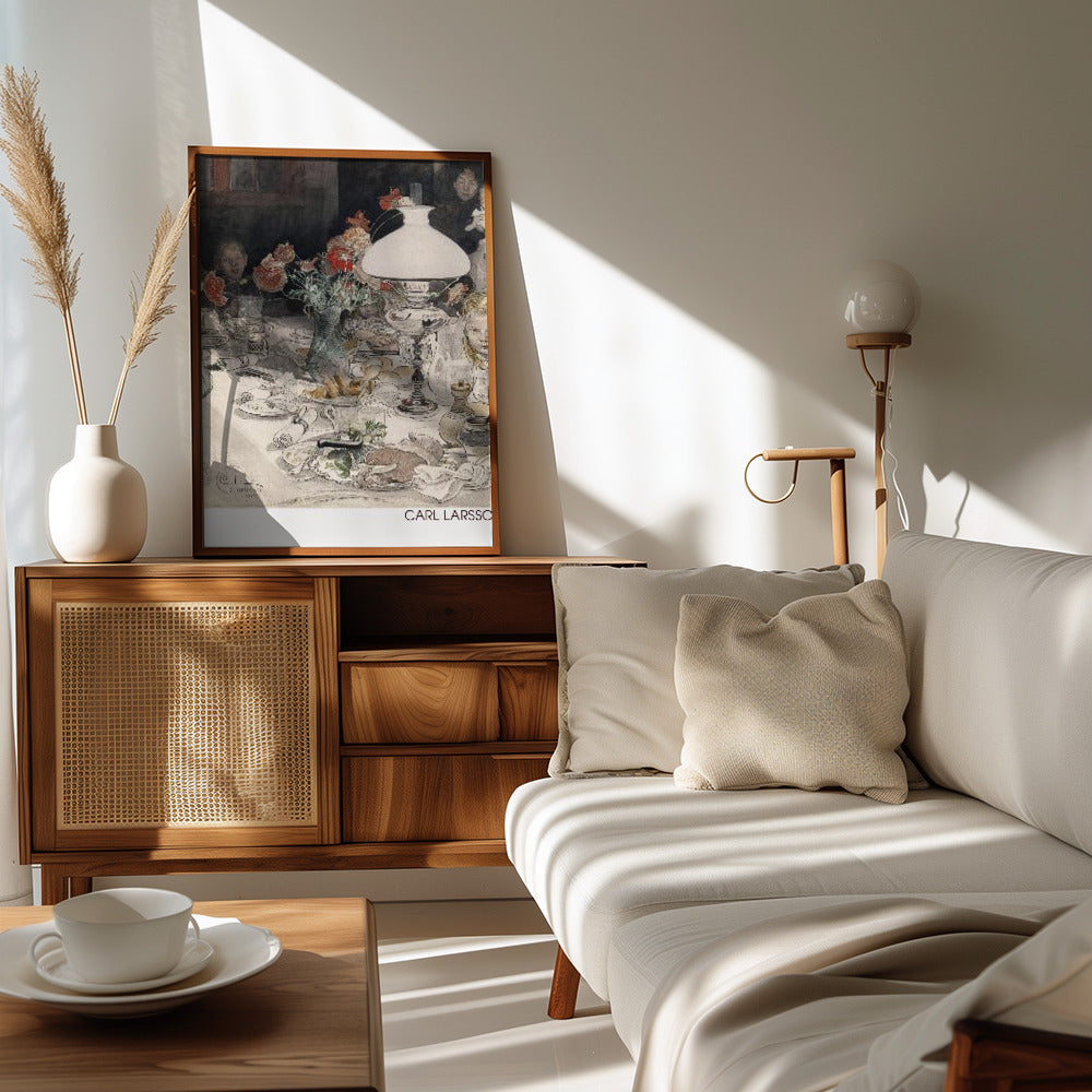 Around the Evening Lamp (1900) Poster och Canvastavla