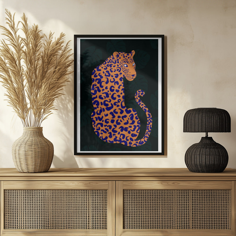 Orange Leopard Poster och Canvastavla