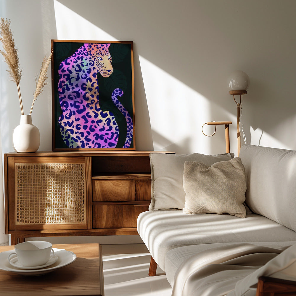 Iridescent Leopard Poster och Canvastavla